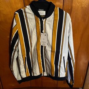 Denim & Flower Striped Jacket